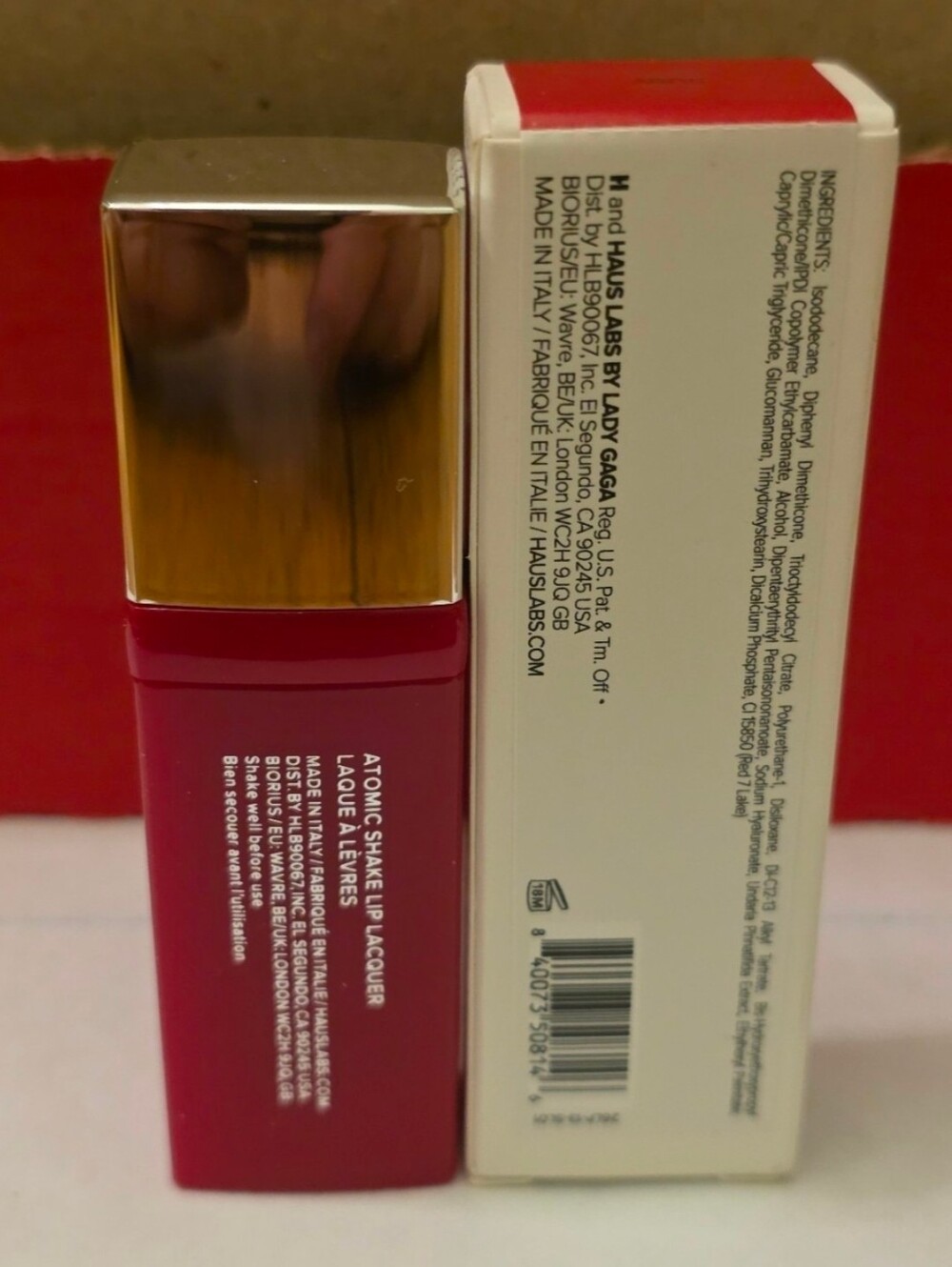 HAUS LABS BY LADY GAGA Atomic Shake High-Shine Longwear Lip Lacquer RUBY. BNIB - Picture 5 of 5